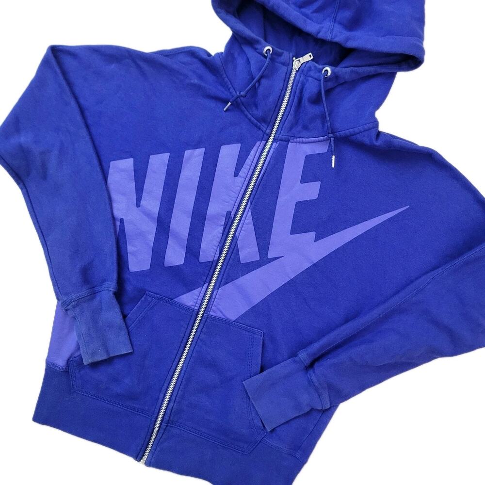 Vintage Nike Sportswear Hoodie Sweatshirt Women’s Medium Full Zip Cowl Neck